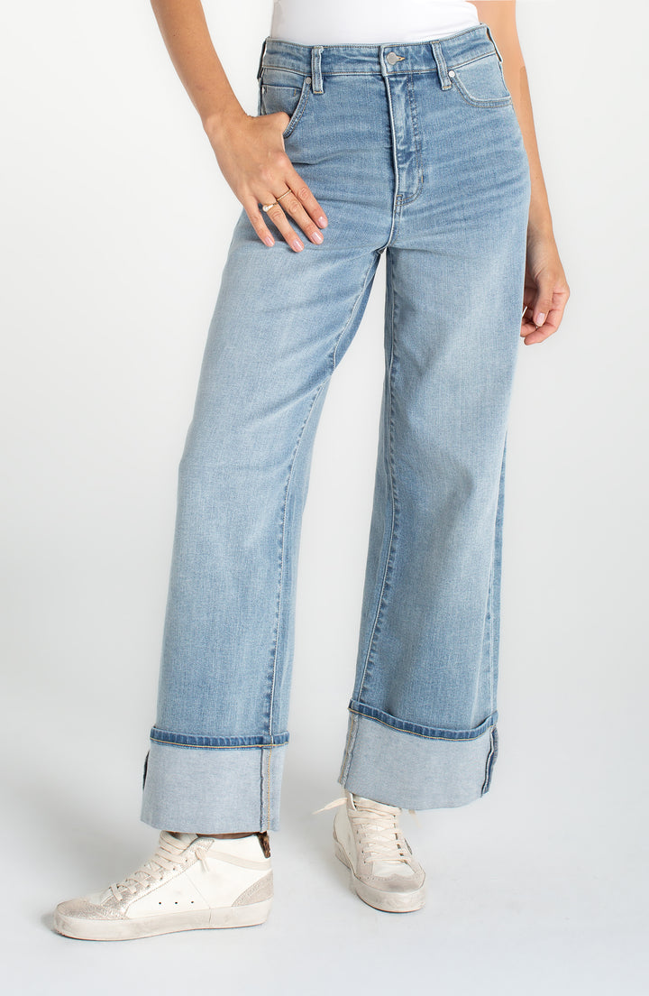 Morgan High Rise Cuffed Jean in Rincon Beach