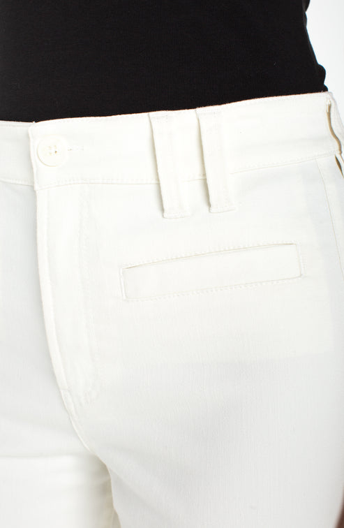 High Rise Crop Wide Leg W/ Welts in Whipped Cream