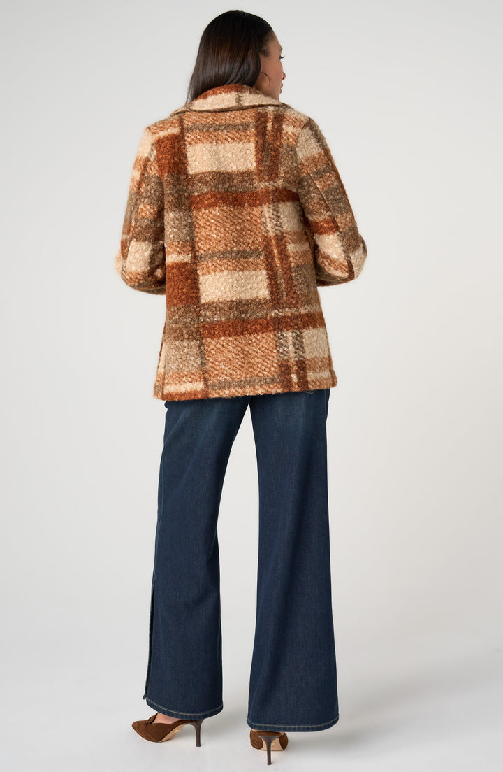Double Breasted Peacoat in Nutmeg Multi