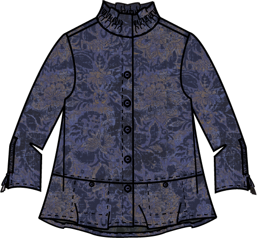 Floral Event Jacket in Midnight
