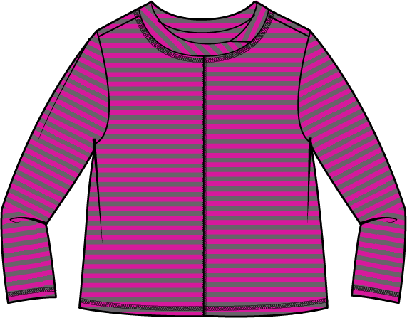 Verona Stripe Layover Tee in Fuchsia