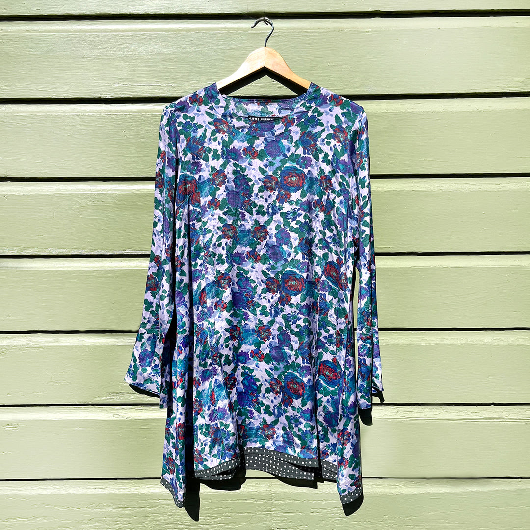 Voltaire Vintage Tunic in Grape Roses