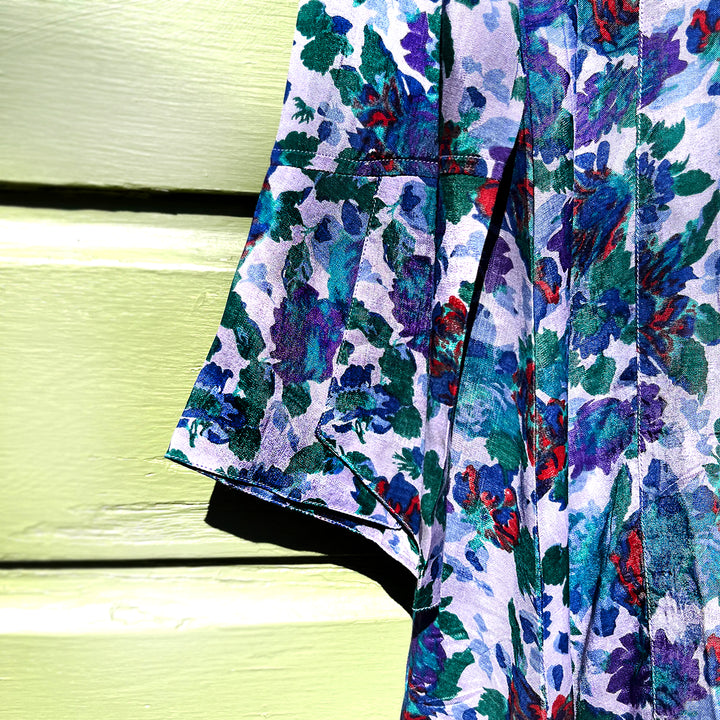 Voltaire Vintage Tunic in Grape Roses