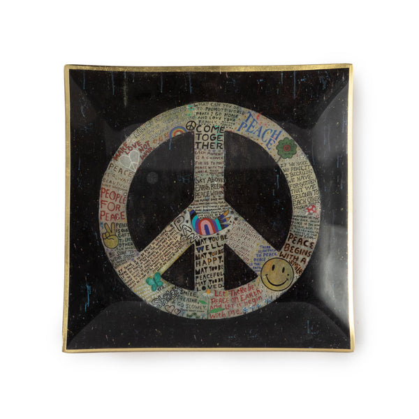 Choose Peace Large Square Decoupage Plate