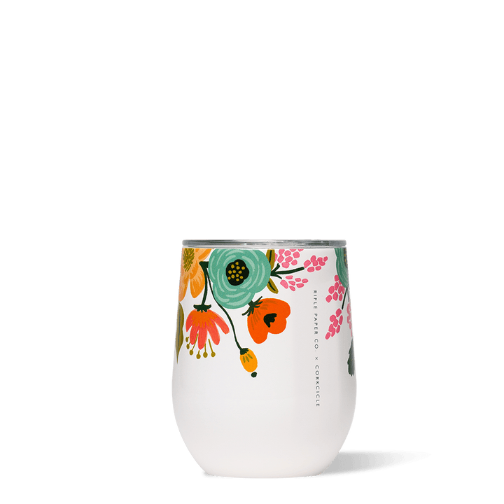 Lively Floral Gloss Cream Stemless Cup