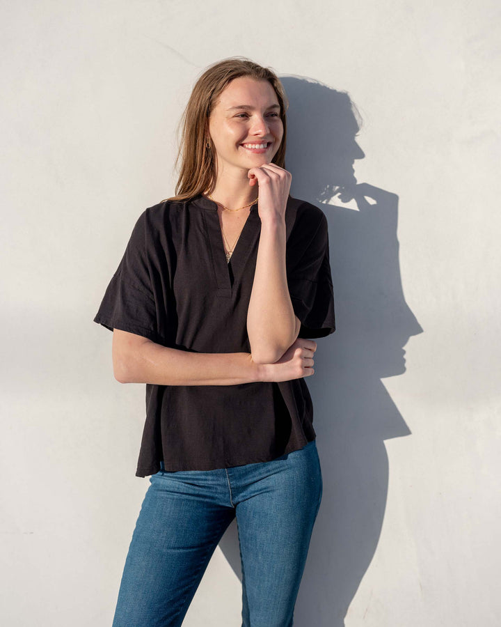 Amelia Short Sleeve Tee in Black