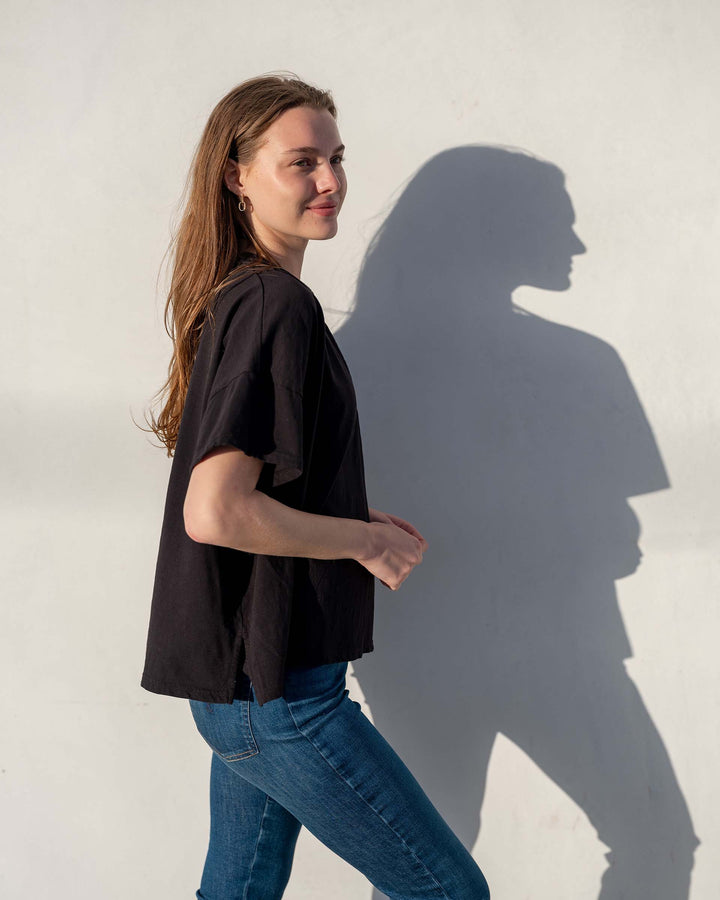 Amelia Short Sleeve Tee in Black