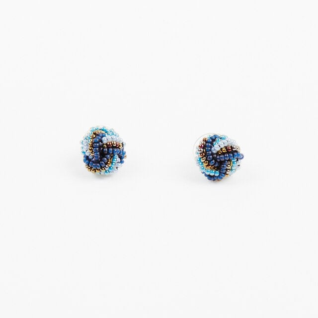 Beaded Button Post Earrings