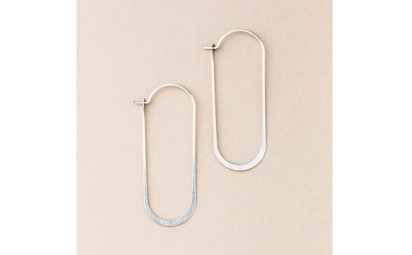 Cosmic Oval Earrings in Silver