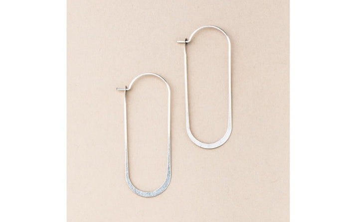Cosmic Oval Earrings in Silver