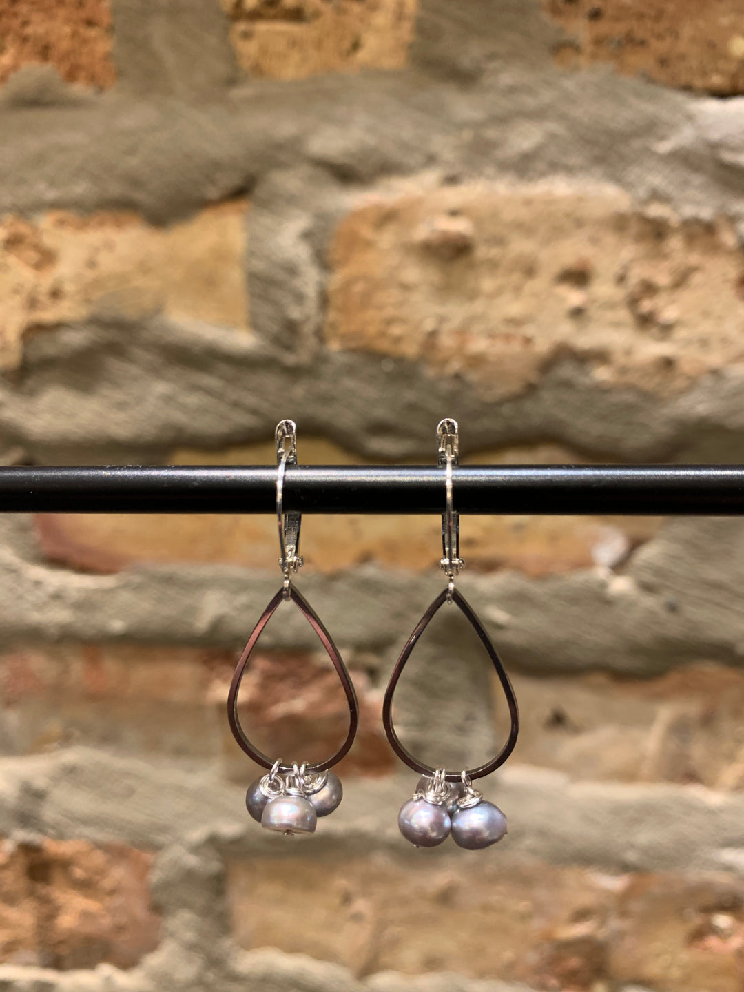 Teardrop Pearl Cluster Earrings