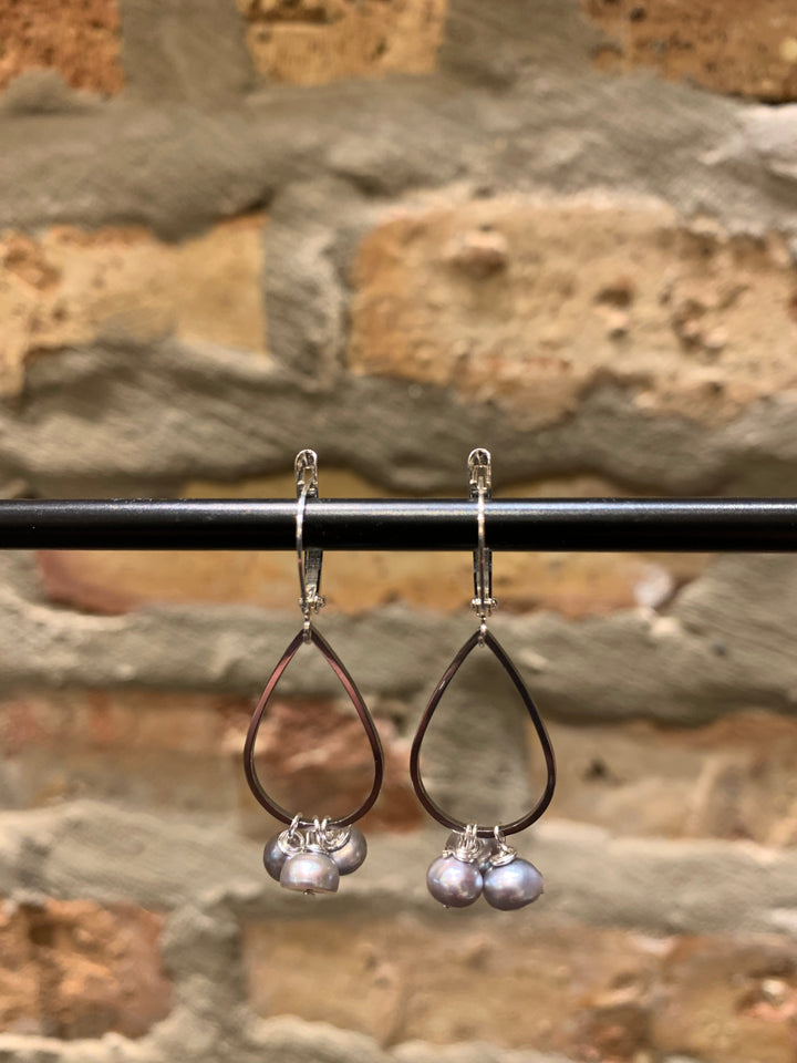 Teardrop Pearl Cluster Earrings