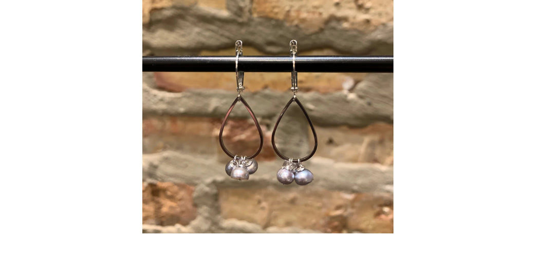 Teardrop Pearl Cluster Earrings