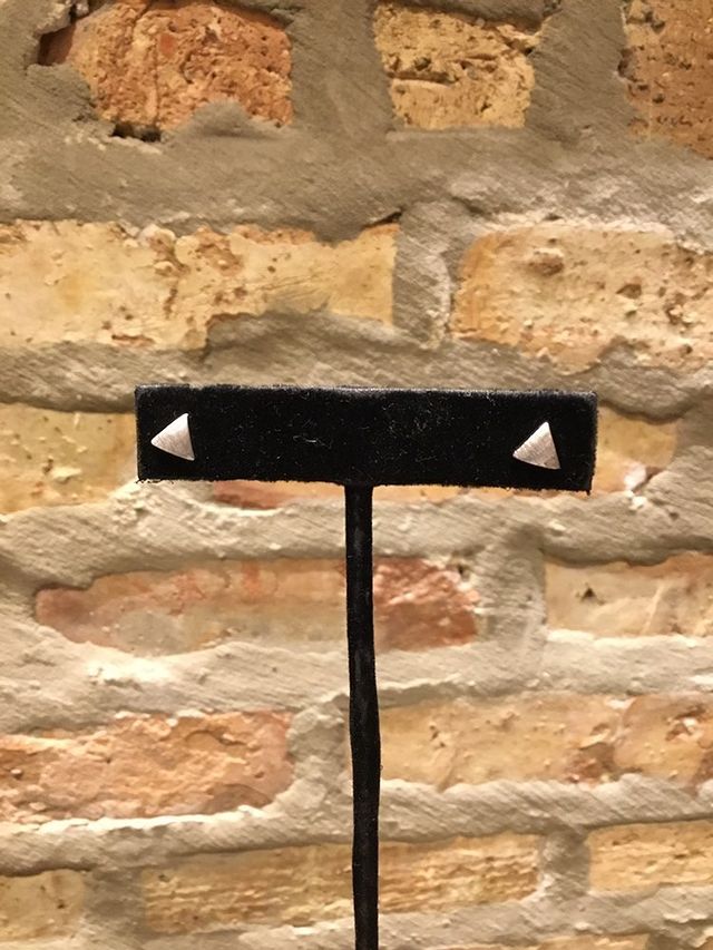 3D Triangle Post Earrings