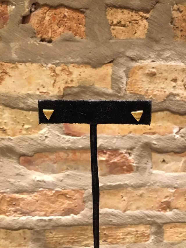 3D Triangle Post Earrings