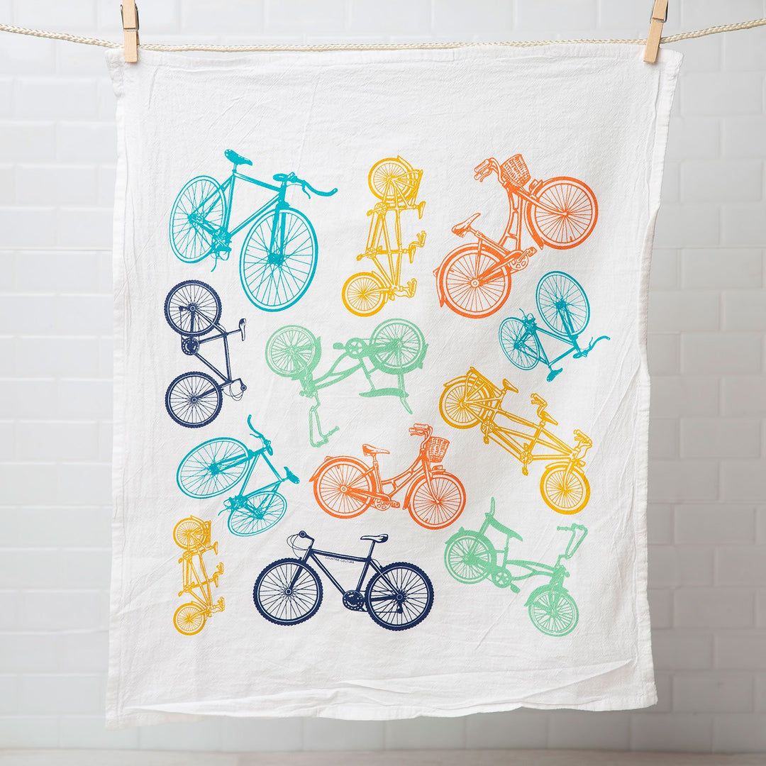 Bikes Flour Sack Dish Towel