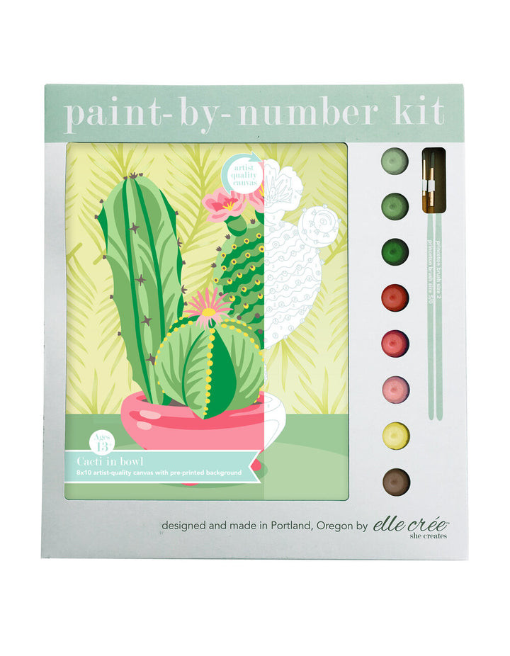 Paint by Number Cacti in Bowl