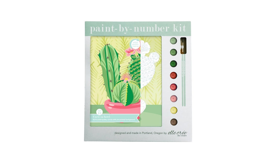 Paint by Number Cacti in Bowl