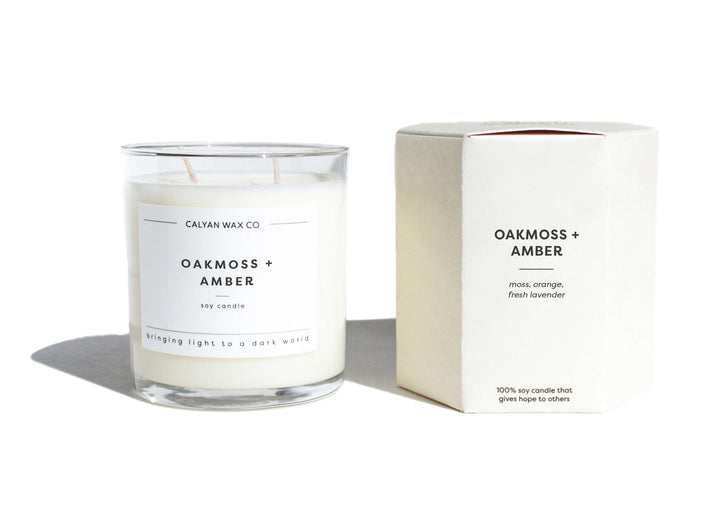 Oakmoss + Amber Glass Tumbler Candle