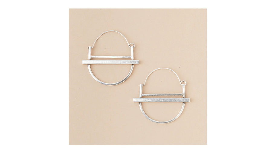 Saturn Hoop Earring - sterling silver
