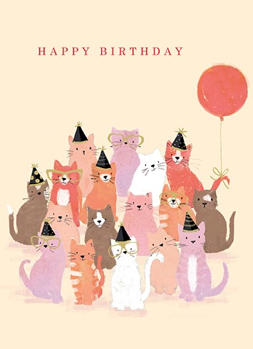 Cat Party Birthday Card