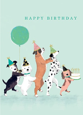 Dog Conga Birthday Card