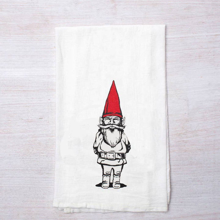 Garden Gnome Flour Sack Dish Towel
