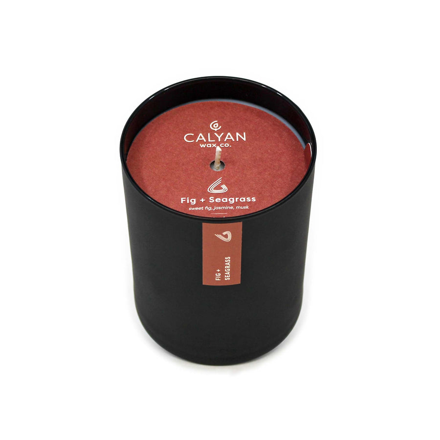 Fig + Seagrass Matte Candle - Black Tumbler
