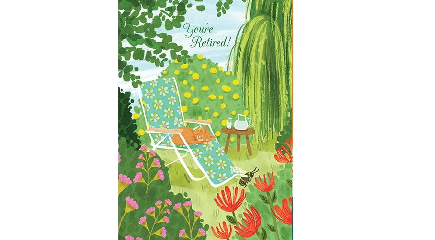 Sunny Garden Retirement Card