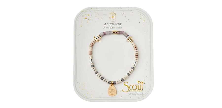 Amethyst/Gold - Intention Charm Bracelet