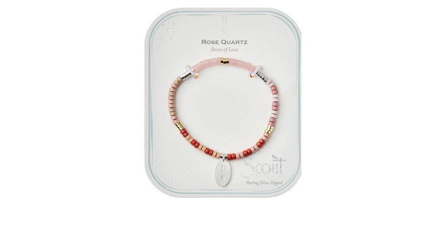 Rose Quartz/Silver - Intention Charm Bracelet