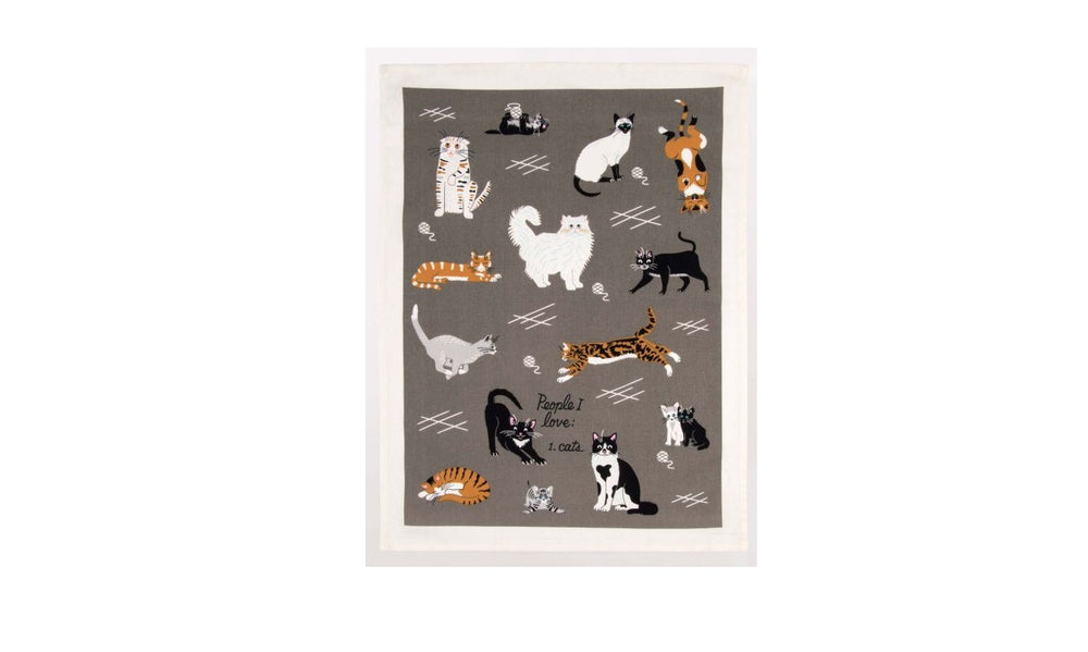 People I love: Cats Dish Towel