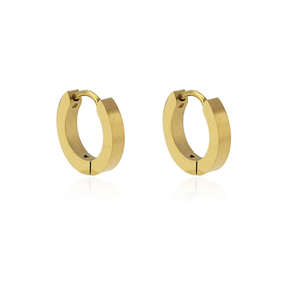 Tiny Gold Hoop Earrings with an Edge