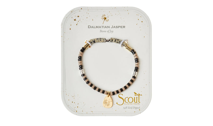 Dalmatian Jasper and Gold Intention Charm Bracelet