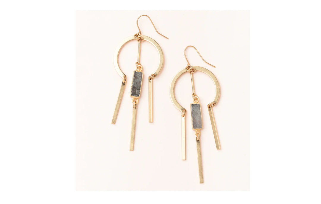 Dream Stone Earring - Labradorite/Gold