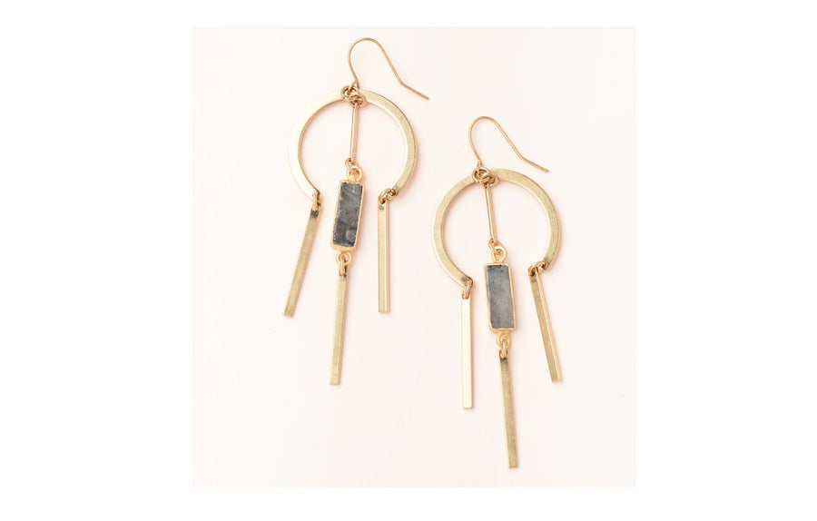 Dream Stone Earring - Labradorite/Gold