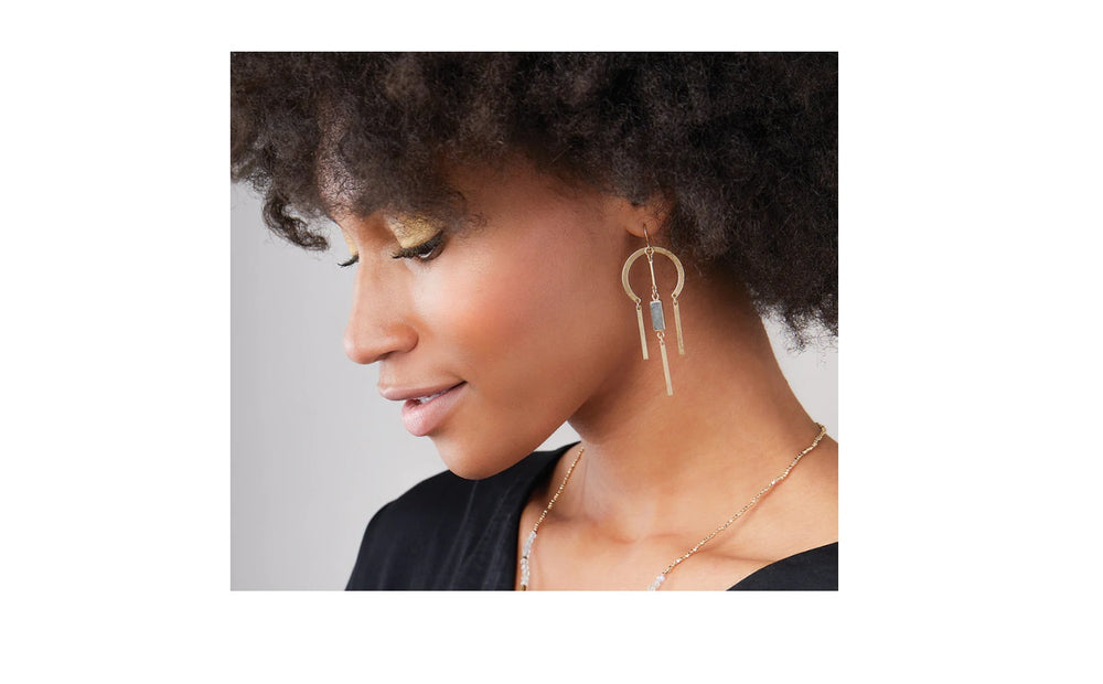 Dream Stone Earring - Labradorite/Gold