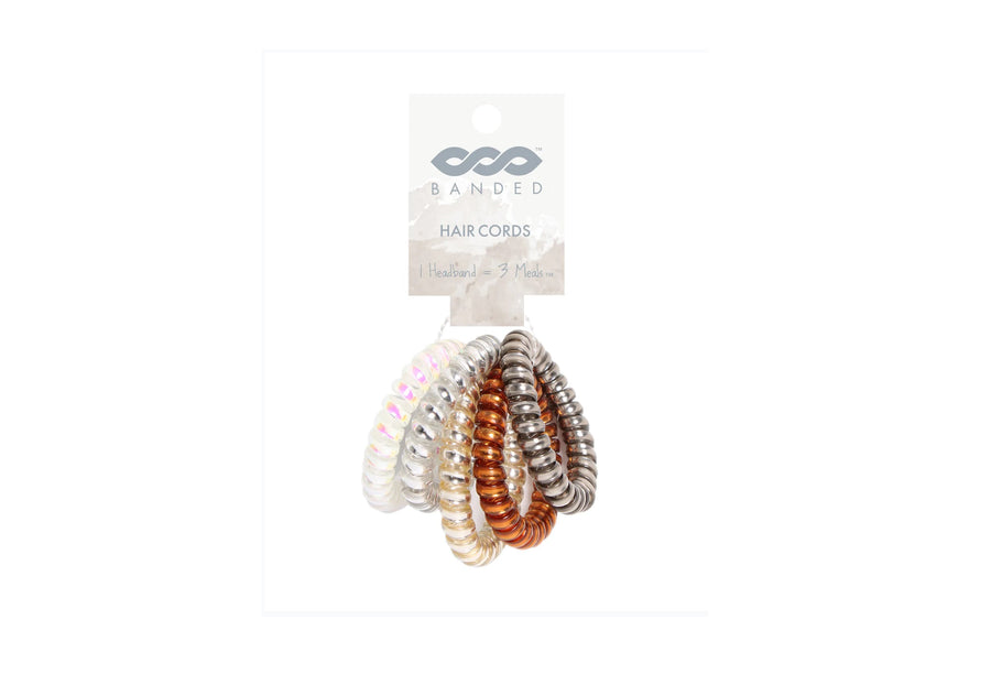 Pack Metallic Hair Cords in Chrome