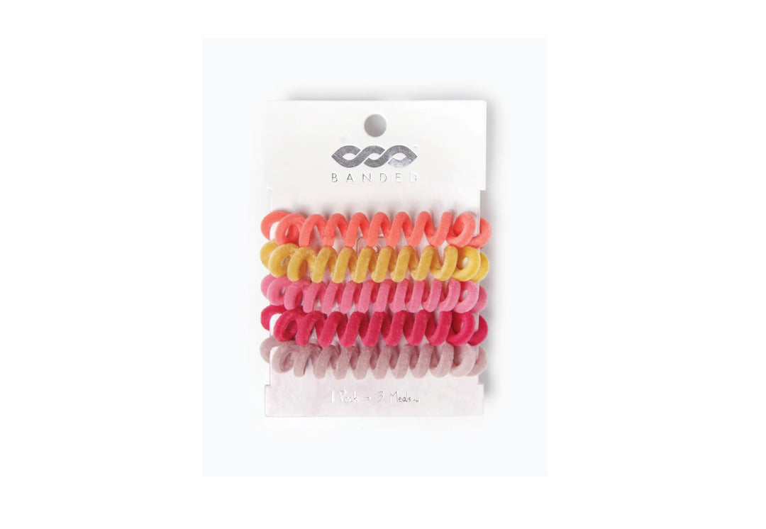 Suede Hair Cords in Ombre Sunset Colors