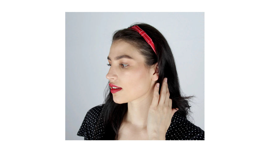 Skinny Headband in Red Bandeau