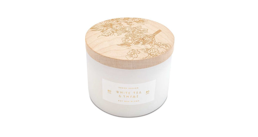 White Tea & Thyme 3-Wick Print Block Candle