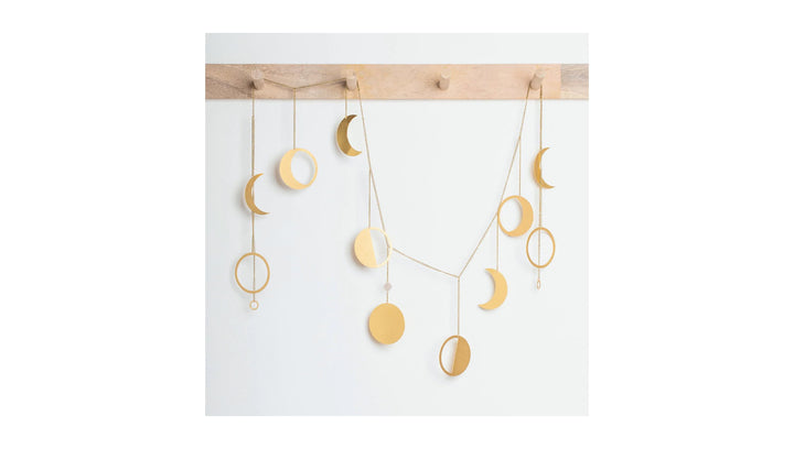 Brass Garland with the Moon Phases and Moonstone