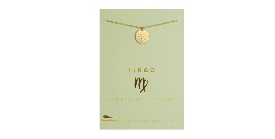 Zodiac Necklace in Gold - Virgo (Aug 23 - Sept 22)