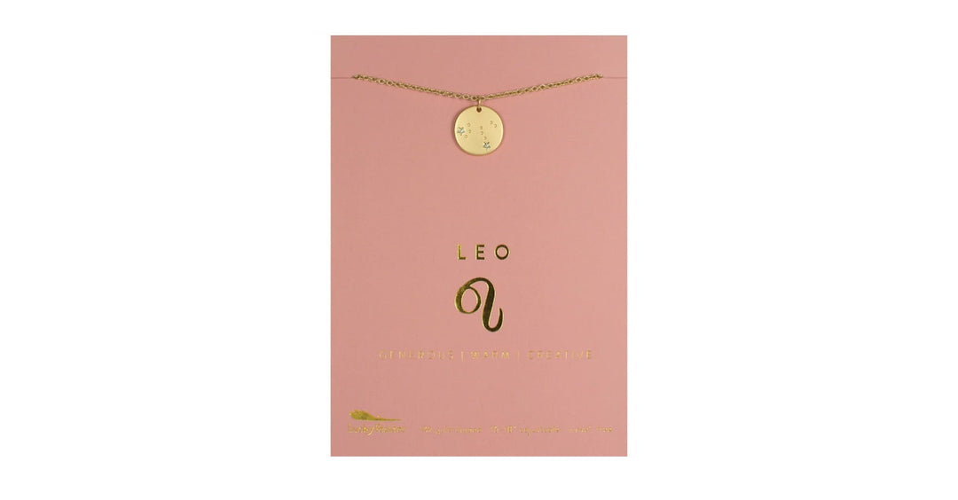 Zodiac Necklace in Gold - Leo (July 23 - Aug 22)