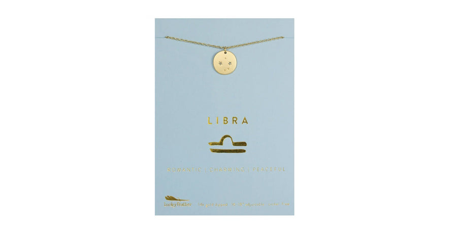 Zodiac Necklace in Gold - Libra (Sept 23 - Oct 22)