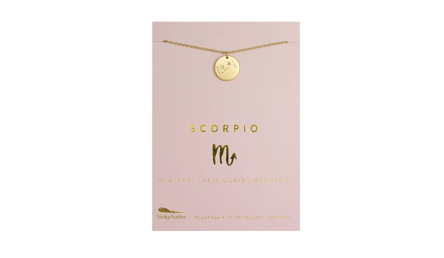 Zodiac Necklace in Gold - Scorpio (Oct 20 - Nov 21)
