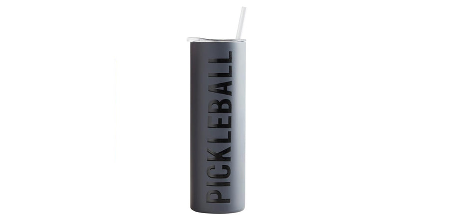 Black Skinny Tumbler - Pickleball