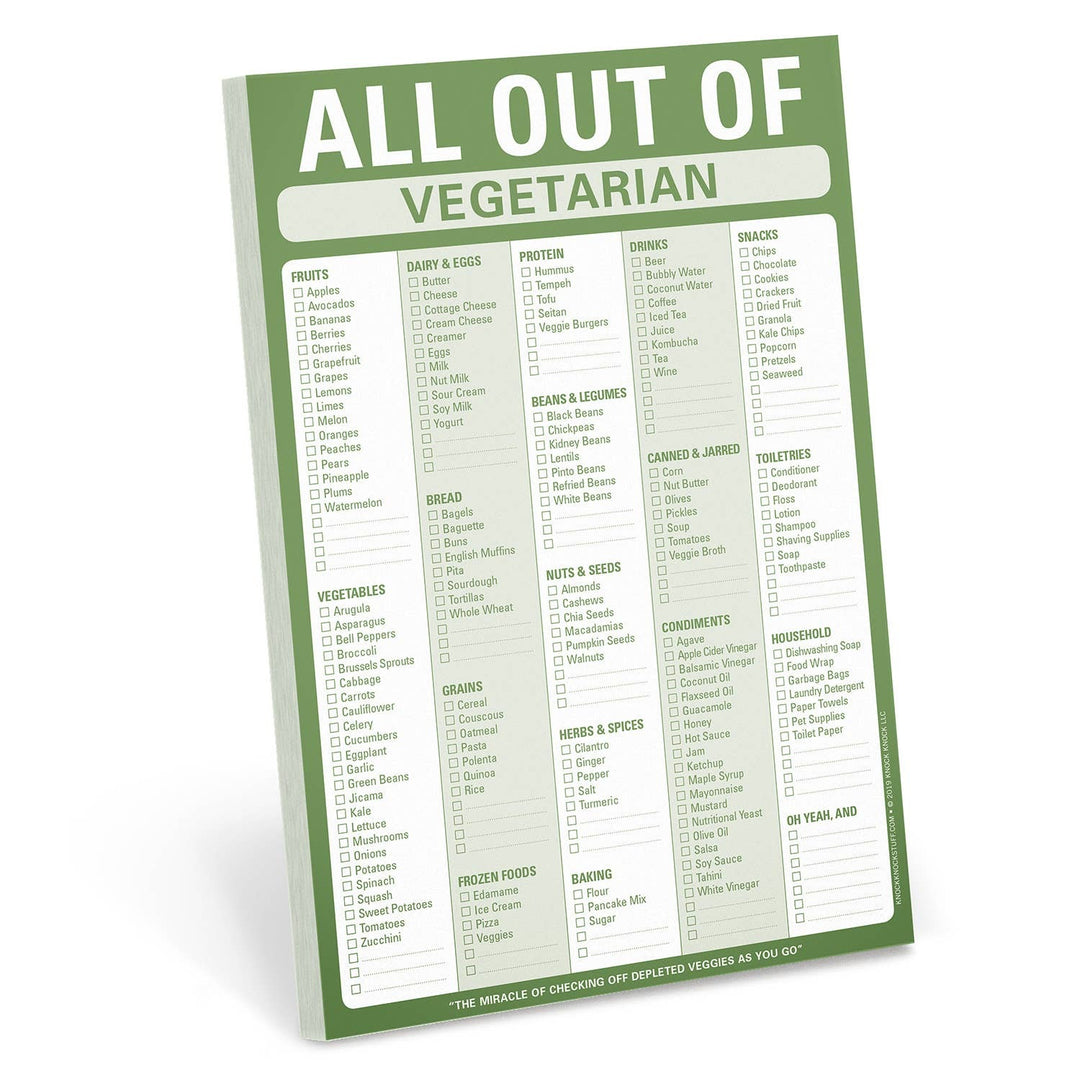 All Out Of Pad® with Magnet Vegetarian Version