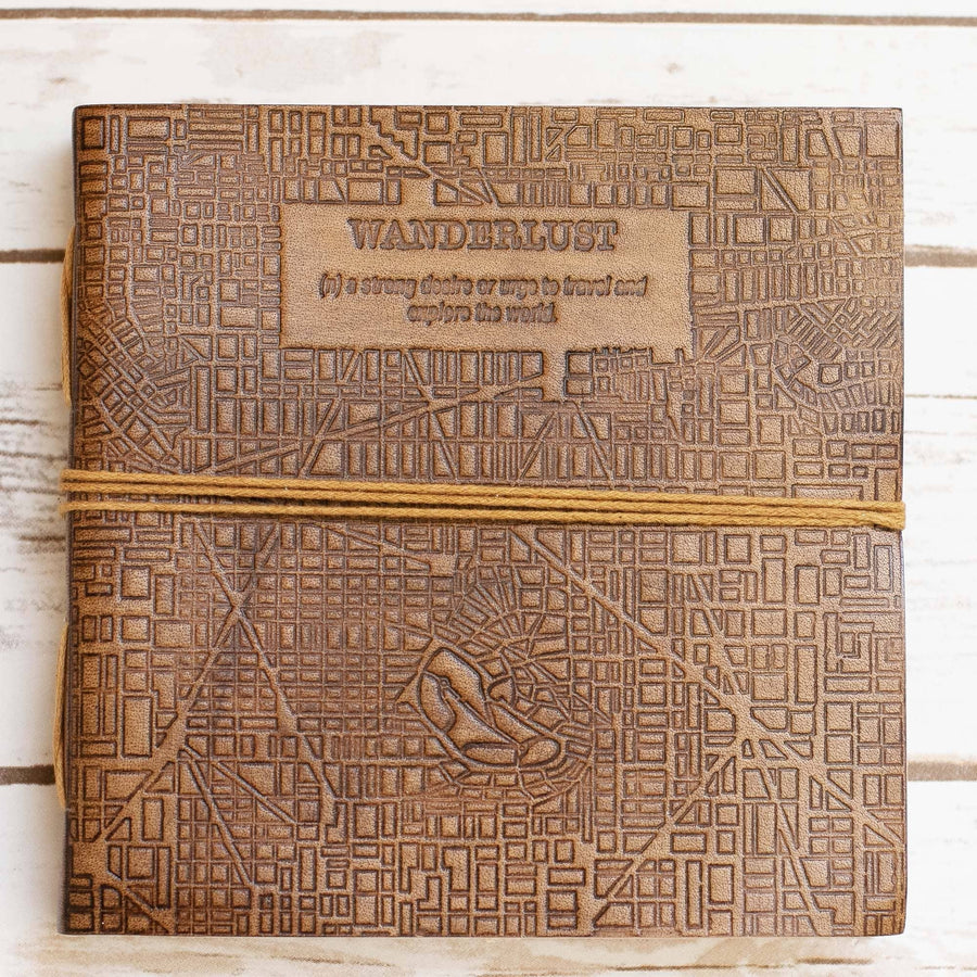 Wanderlust 7x7 Artist Handmade Leather Journal