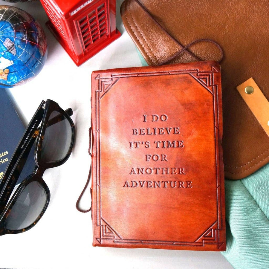 Another Adventure Quote Leather Journal - 5x7 Brown
